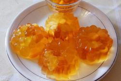 橙汁蜂蜜、菊花薄荷果冻