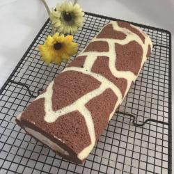 长颈鹿斑纹蛋糕卷简易彩绘卷卷
