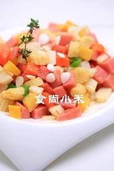 胡萝卜玉米笋炒火腿