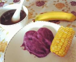 爱心紫薯泥玉米早餐
