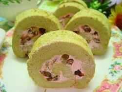 绿茶蜜豆蛋糕卷