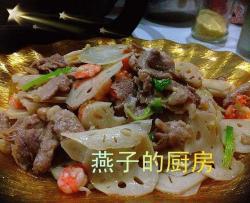 瘦肉虾仁炒藕片