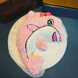 粉红海豚蛋糕