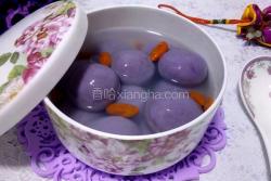 紫薯板栗营养汤圆