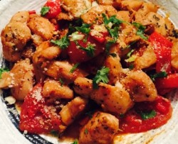 番茄蘑菇炖鸡肉
