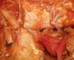 番茄金针菇煎豆腐