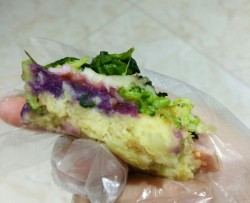 红黄白绿紫薯蓉