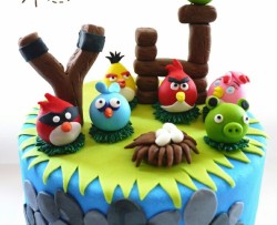 翻糖蛋糕-愤怒的小鸟