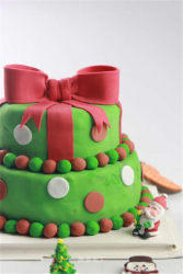 【番茄配方】圣诞礼物盒翻糖蛋糕——圣诞节打动你心灵的礼物