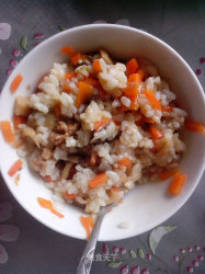 胡萝卜蘑菇海参肉末糜拌米饭