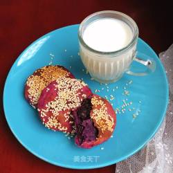 紫薯蜜豆饼