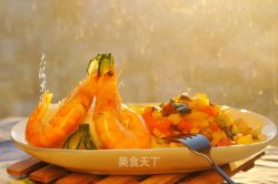 红咖喱大虾饭