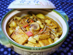 蘑菇豆腐土豆煲