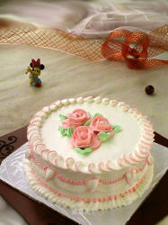 裱花蛋糕：粉红玫瑰