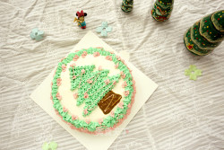 圣诞树裱花蛋糕