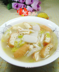油豆腐白菜年糕汤