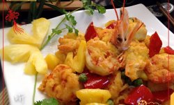 家常菜——咖喱菠萝虾