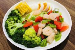快手减脂餐--colorful虾仁餐+小米藜麦粥