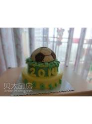 热情盛夏,Brazil世界杯三层翻糖足球蛋糕