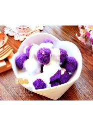 暑天必备自制降温美食——冰爽香滑的酸奶紫薯冰球