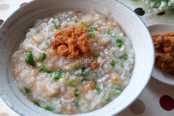 菠菜干贝吻仔鱼粥