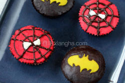 蝙蝠侠&蜘蛛侠杯子蛋糕