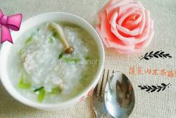 菠菜肉末杂菇粥