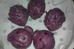紫薯刺猬馒头