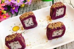 火龙果紫薯卷
