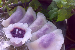 水晶紫薯饺