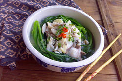 菜心烩鱼片