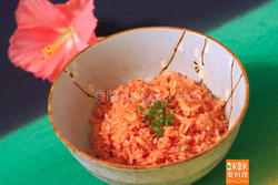 樱花虾红麹饭