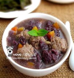 紫米疙瘩肉丸汤