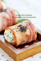 培根油菜饭团