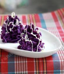 色拉酱配紫薯泥
