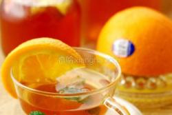 鲜橙冰薄荷果茶