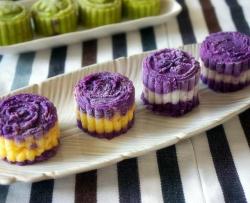紫薯奶黄山药糕