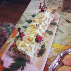 白色圣诞木桩蛋糕