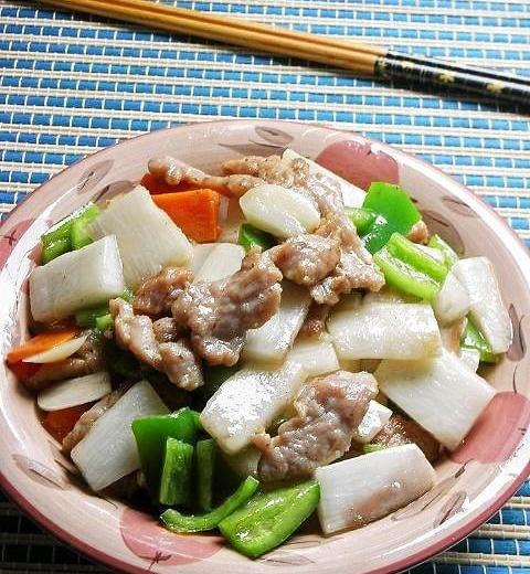 肉片炒山药