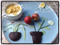 茶茶的创意早餐—盆栽