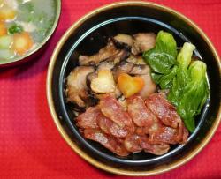 电饭锅酱油肉香肠焖饭