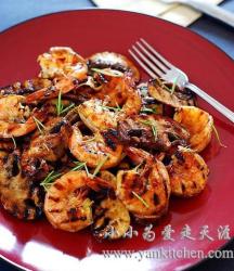煎烤蘑菇大虾