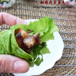 红烧肉生菜包