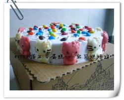 KITTY猫生日蛋糕女儿的四岁生日