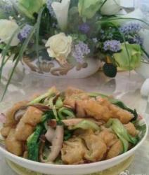 香菇青菜炒油条