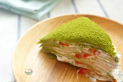 抹茶草莓千层蛋糕mille crepe cake