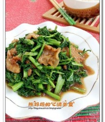 苔菜炒肉片