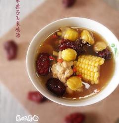 红枣玉栗枸杞煲鸡汤