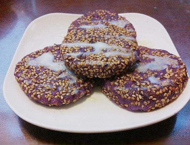 香煎紫薯饼