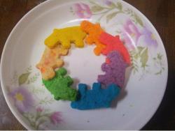 彩虹动物饼干